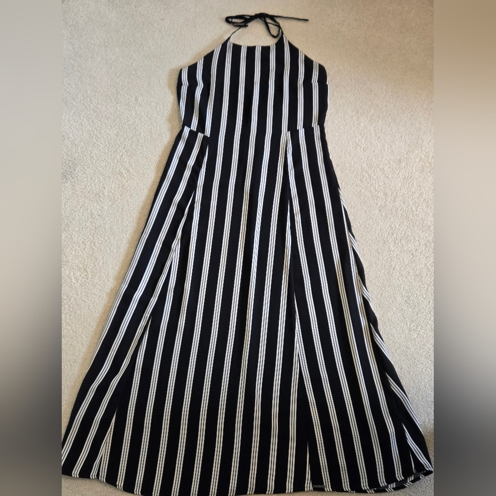 superdry striped halter maxi